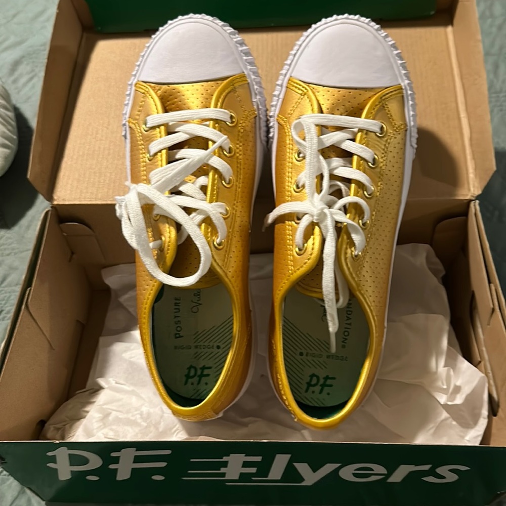 Gold PF Flyers, women’s size 8.5